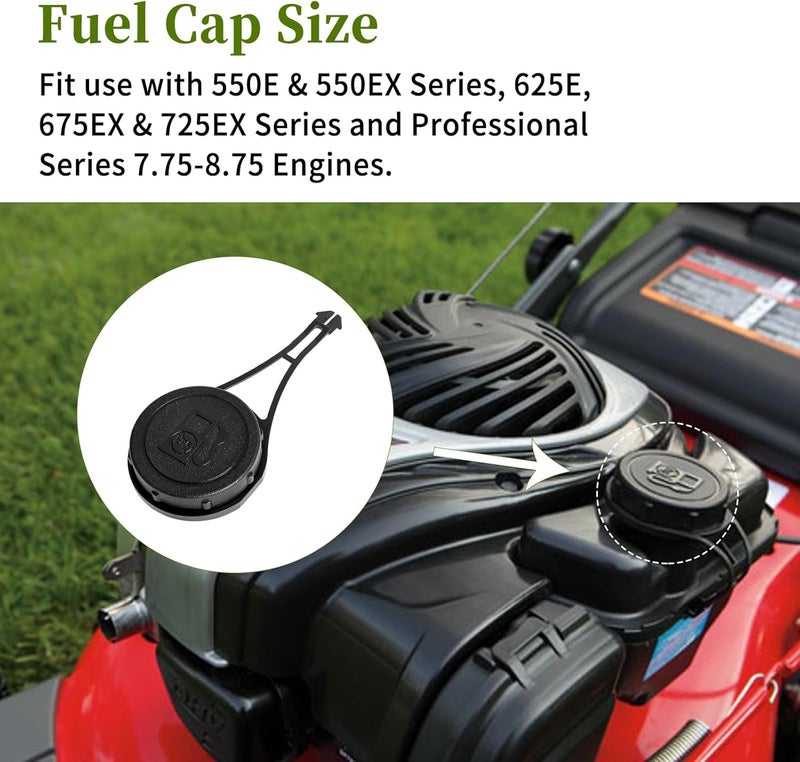 CLSR2U Gas Cap Fit for B&S Mower - Fuel Tank Cap Fit for Briggs and Stratton 625e, Troy Bilt 200 100 Mower with 550EX engine Engines, Gas Tank Caps Fit for Craftsman Husqvarna Toro Lawnmower, 799585 - Image 3